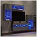 Mobili TV a Muro con LED 5pz Grigio Sonoma in Legno Multistrato - Foto miniatura 2