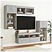 Mobili TV a Muro con LED 5pz Grigio Sonoma in Legno Multistrato - Foto miniatura 3