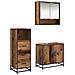 Set di mobili per il bagno con cassetto 3 pcs Legno vecchio - Foto miniatura 1