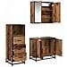 Set di mobili per il bagno con cassetto 3 pcs Legno vecchio - Foto miniatura 5