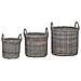 Cesto per Piante 3 pcs Grigio Kubu Rattan Kubu - Foto miniatura 1