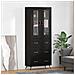 Armadietto alto con ripiano 2 pcs Rovere Nero Legno multistrato - Foto miniatura 2
