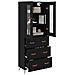 Armadietto alto con ripiano 2 pcs Rovere Nero Legno multistrato - Foto miniatura 3