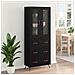 Armadietto alto con ripiano 2 pcs Rovere Nero Legno multistrato - Foto miniatura 4