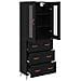 Armadietto alto con ripiano 2 pcs Rovere Nero Legno multistrato - Foto miniatura 5