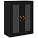 Armadietto alto con ripiano 2 pcs Rovere Nero Legno multistrato - Foto miniatura 7