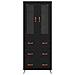 Armadietto alto con ripiano 2 pcs Rovere Nero Legno multistrato - Foto miniatura 8