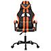 Sedia da Gaming Girevole Nero e Arancione in Similpelle - Foto miniatura 3