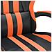 Sedia da Gaming Girevole Nero e Arancione in Similpelle - Foto miniatura 6