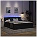 Letto con luci a strisce a LED Nero 200 x 200 cm Tessuto - Foto miniatura 6