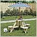 Tavolo Picnic per 4 Bambini con Ombrellone Rotondo Legno Abete - Foto miniatura 2