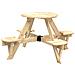 Tavolo Picnic per 4 Bambini con Ombrellone Rotondo Legno Abete - Foto miniatura 8