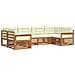 Set divani 6 pcs Naturale e Crema Legno di Acacia Massello - Foto miniatura 1