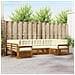 Set divani 6 pcs Naturale e Crema Legno di Acacia Massello - Foto miniatura 2