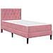 Struttura letto con materasso Rosa 100 x 200 cm Velluto - Foto miniatura 3