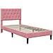 Struttura letto con materasso Rosa 100 x 200 cm Velluto - Foto miniatura 4
