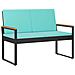 Panchina da esterno Nero e Turchese 107 x 61 x 80 cm polyrattan - Foto miniatura 1