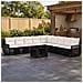 Set Divano da Giardino 10 pz Nero e Bianco Crema polyrattan - Foto miniatura 7