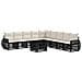Set Divano da Giardino 10 pz Nero e Bianco Crema polyrattan - Foto miniatura 1