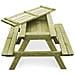 Tavolo da Picnic per Bambini con Panche 90x90x58 cm in Pino - Foto miniatura 3