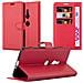 Custodia Compatibile Con Sony Xperia Xz2 In Rosso Carminio - Coperchio Protettiva Con Chiusura Magnetica, Funzione Stand E Tasca Per Le Carte - Foto miniatura 1