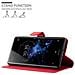 Custodia Compatibile Con Sony Xperia Xz2 In Rosso Carminio - Coperchio Protettiva Con Chiusura Magnetica, Funzione Stand E Tasca Per Le Carte - Foto miniatura 3