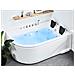 Vasca Idromassaggio Bianca Angolare Con Led 180 Cm Versione Sinistra Calama - Foto miniatura 4