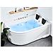 Vasca Idromassaggio Bianca Angolare Con Led 180 Cm Versione Sinistra Calama - Foto miniatura 1