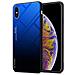Custodia Compatibile Con Apple Iphone Xs Max In Blu - Nero - Coperchio Protettivo Bicolore In Vetro Temperato E Silicone Tpu - Foto miniatura 1