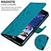 Cadorabo Custodia Compatibile Con Lg K8 2017 Eu In Blu Fiore - Coperchio Protettivo In Design Floreale Con Chiusura Magnetica, Funzione Stand E Slot Per Carte - Foto miniatura 5
