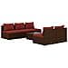 Set Divani Da Giardino 6 Pz Con Cuscini In Polyrattan Marrone - Foto miniatura 1