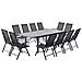 Tavolo Da Giardino E 12 Sedie In Alluminio Grigio Ravenne - Foto miniatura 1