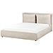 Letto Matrimoniale Contenitore Tessuto Beige Chiaro 160 X 200 Cm Bajonna - Foto miniatura 4