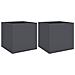 Fioriere 2 pz Antracite 49x47x46 cm Acciaio - Foto miniatura 1