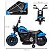 Moto Elettrica Per Bambini 18-36 Mesi In Pp E Metallo Con Rotelle E Fanale, 76x42x57 Cm, Blu E Nero - Foto miniatura 4