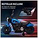 Moto Elettrica Per Bambini 18-36 Mesi In Pp E Metallo Con Rotelle E Fanale, 76x42x57 Cm, Blu E Nero - Foto miniatura 2