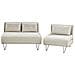 Set Da Salotto 3 Posti Vestfold Tessuto Beige Chiaro - Foto miniatura 2