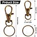 Confezione Da 60 Ganci Portachiavi In Bronzo Con Anelli Portachiavi Bronze - Foto miniatura 2
