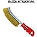 Spazzola Metallica Curva Per Ferro Smeriglia Barbeque Bricolage Acciaio Ottonato - Foto miniatura 1