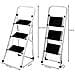 Scala Scaletta Pieghevole 3 Gradini Antiscivolo Sgabello Scaletto Acciaio Nero - Foto miniatura 2