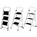 Scala Scaletta Pieghevole 3 Gradini Antiscivolo Sgabello Scaletto Acciaio Nero - Foto miniatura 3