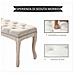 Panca Fondoletto Vintage con Seduta Imbottita in Tessuto e Gambe in Legno, 110x40x48cm, Beige - Foto miniatura 2