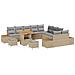 Set di Divani da Giardino 13 Pezzi con Cuscini Beige Rattan Poliestere, Set di Mobili da Giardino 3 Pezzi con Cuscini Beige Rattan Poliestere - Foto miniatura 1