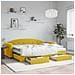 Divano Letto Estraibile con Cassetti Giallo 80x200cm in Velluto - Foto miniatura 2