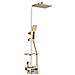 Colonna doccia, Blackswan, tipo M136, modello regolabile bianco /oro, con bocca girevole, doccia ad alta pressione e display digitale, misura 120 cm - Foto miniatura 1