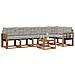 Set di divani da esterno 7 pcs Grigio Naturale e Chiaro - Foto miniatura 3