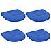 Cuscini per Sedia in 4 Pezzi 4 pz 100% Poliestere Blu Reale - Foto miniatura 1