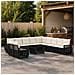 Set Divano da Giardino 12 pz Nero e Bianco Crema polyrattan - Foto miniatura 7