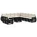 Set Divano da Giardino 12 pz Nero e Bianco Crema polyrattan - Foto miniatura 1