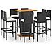 Set Da Bar Da Giardino 9 Pz Con Cuscini In Polyrattan Nero - Foto miniatura 1